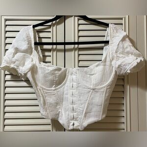 White Fox Boutique Textured White Corset